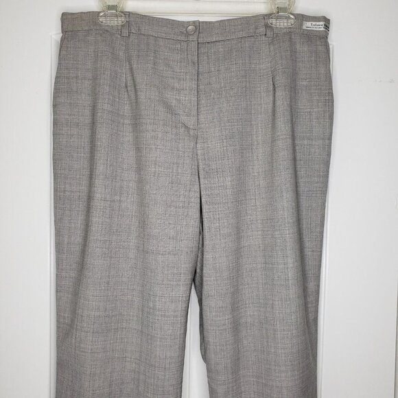 Pendleton Virgin Wool Dress Pants Womens 12 Petite Gray Wide Leg Lined Trousers - Picture 3 of 15